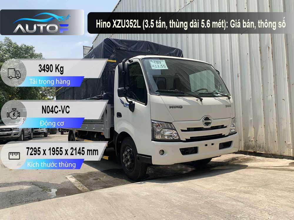 Xe tải Hino XZU352L (3.5 tấn, dài 5.6 mét): Giá bán, thông số